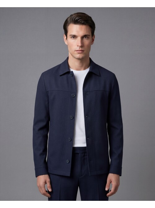 Lacivert Gömlek Yaka Spor Takım Elbise