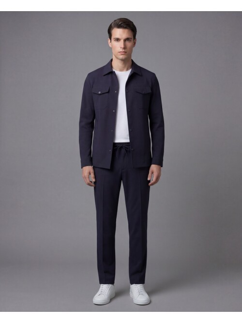 Navy Blue Men’s Sport Performance Set with Safari Pockets