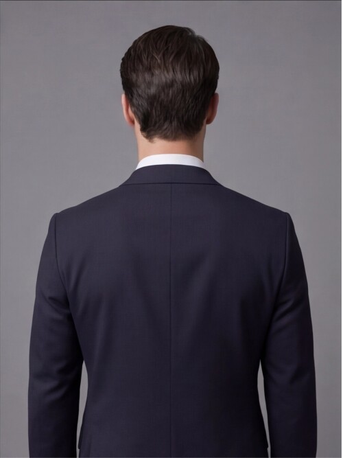 Lacivert Sivri Yaka İki Düğmeli Slim Fit Takım Elbise