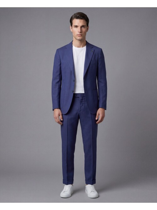 Mavi Comfort Fit Mono Yaka Torba Cep Takım Elbise