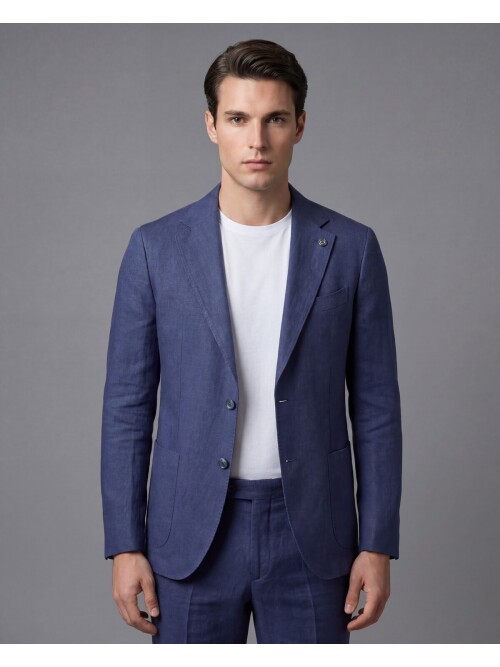 Mavi Comfort Fit Mono Yaka Torba Cep Takım Elbise