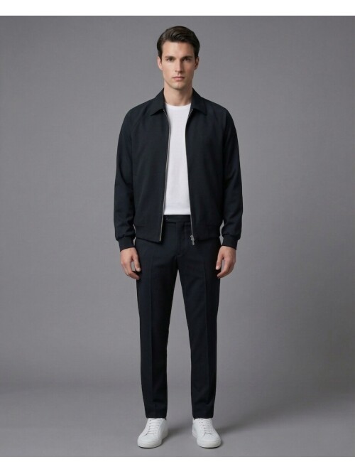 Siyah Fermuarlı Gömlek Yaka Spor Takım