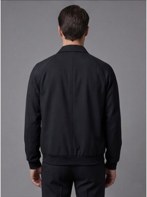 Siyah Fermuarlı Gömlek Yaka Spor Takım