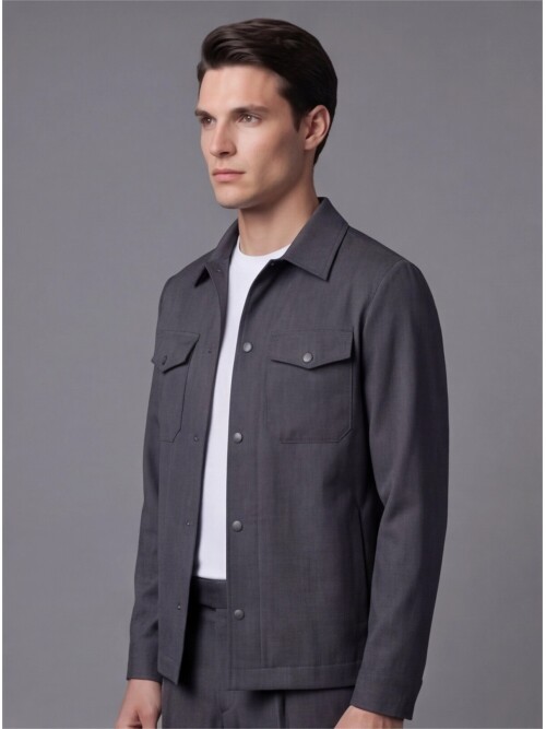 Siyah İki Cep Çıt Çıt Kapaklı Performans Takım Elbise