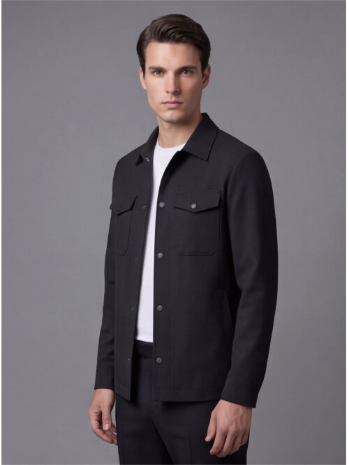 Siyah İki Cep Çıt Çıt Kapaklı Performans Takım Elbise