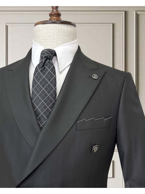 ck Pinstripe Double-Breasted Suit