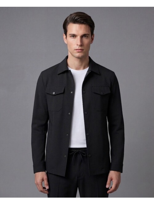 Black Safari Pocket Mens Sports Suit – Comfort Fit Performance Model