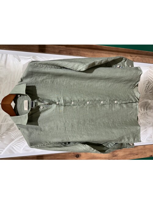 SUIT SARTORIA LIGHT GREEN LINEN SHIRT 6109
