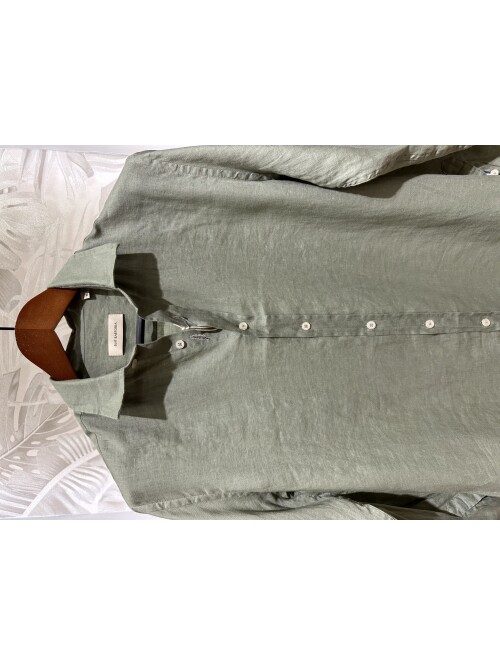 SUIT SARTORIA LIGHT GREEN LINEN SHIRT 6109