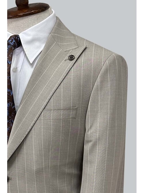 SUIT SARTORIA BEJ ÇİZGİLİ TAKIM ELBİSE 2002/65