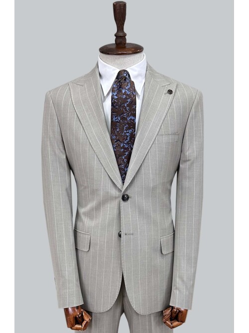 SUIT SARTORIA BEJ ÇİZGİLİ TAKIM ELBİSE 2002/65