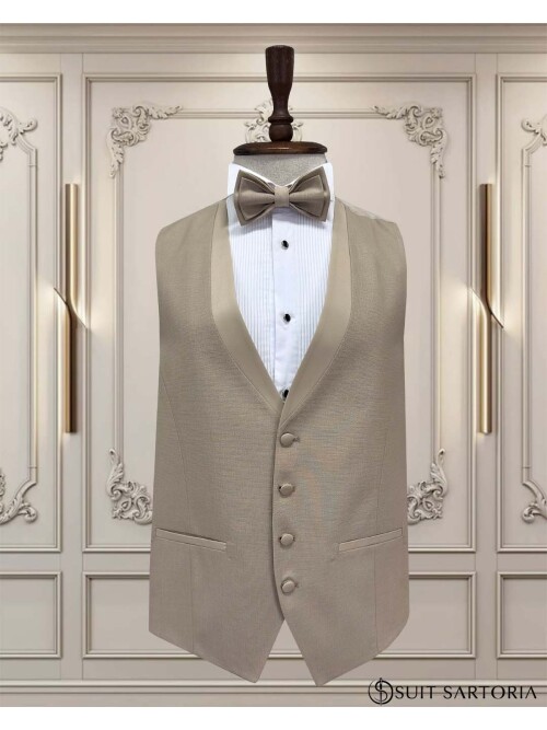 SUIT SARTORIA BEJ SİVRİ YAKA DAMATLIK 5738