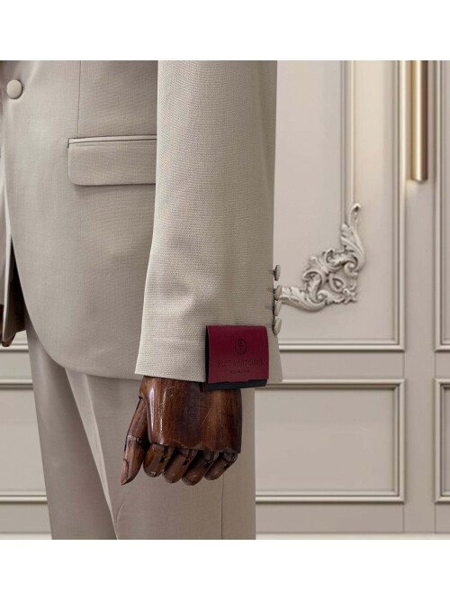 SUIT SARTORIA BEJ SİVRİ YAKA DAMATLIK 5738