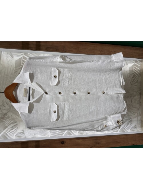 SUIT SARTORIA WHITE LINEN SHIRT 6108