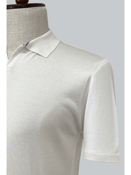 SUIT SARTORIA WHITE SHORT SLEEVE KNITWEAR T-SHIRT 9030