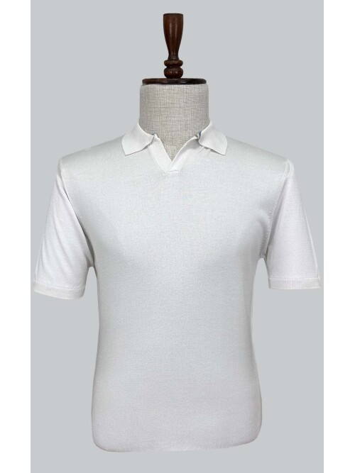 SUIT SARTORIA WHITE SHORT SLEEVE KNITWEAR T-SHIRT 9030