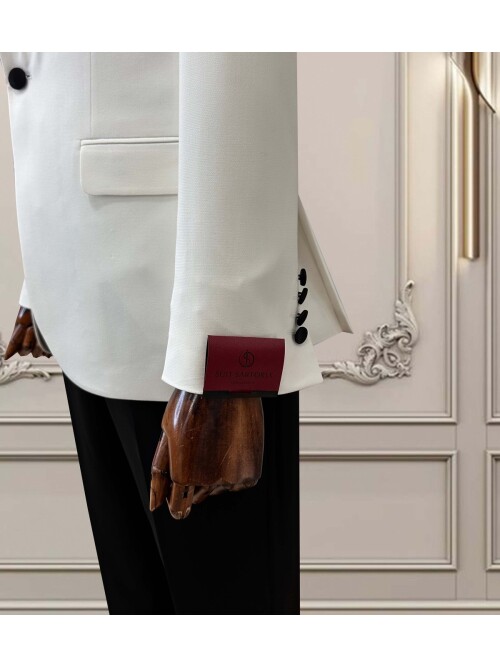 SUIT SARTORIA BEYAZ ŞAL YAKA ÇIKMA YAKA DAMATLIK 5063