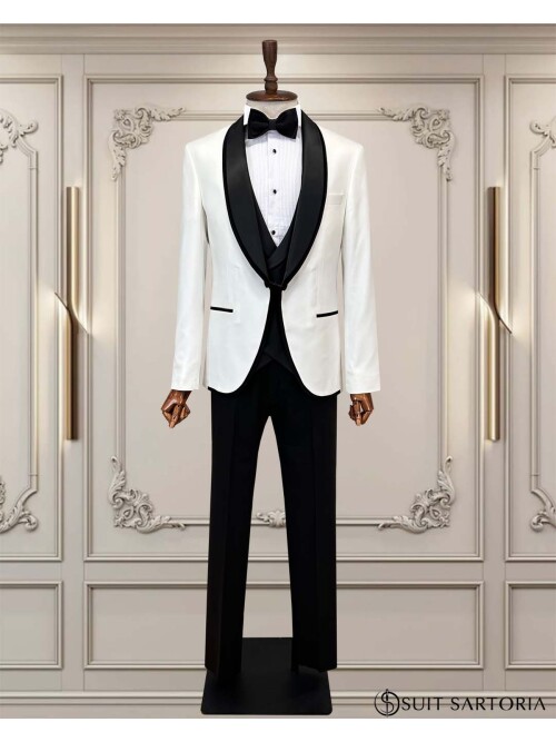 SUIT SARTORIA BEYAZ ŞAL YAKA DAMATLIK 5618