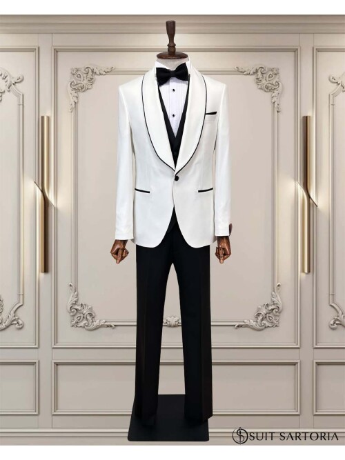 SUIT SARTORIA BEYAZ ŞAL YAKA DAMATLIK 5645