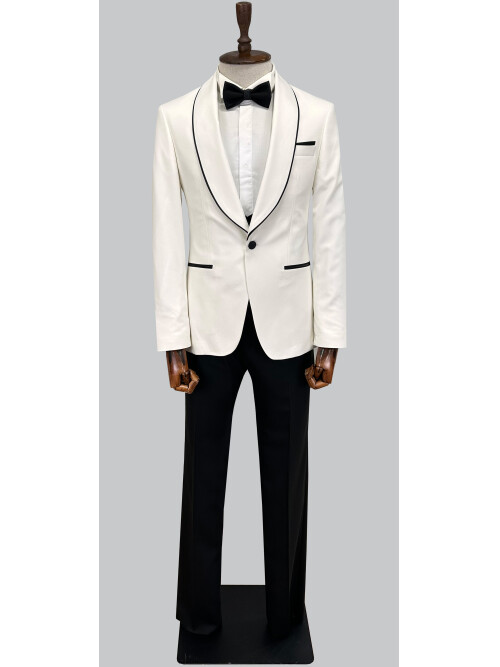 SUIT SARTORIA BEYAZ ŞAL YAKA DAMATLIK 5723