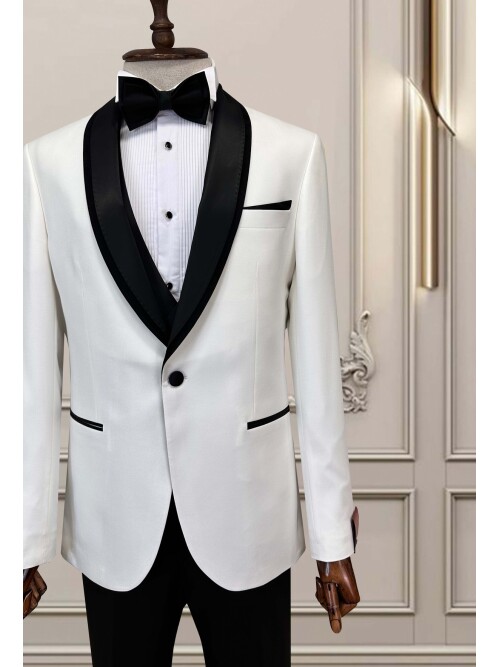 SUIT SARTORIA BEYAZ ŞAL YAKA DAMATLIK 5742