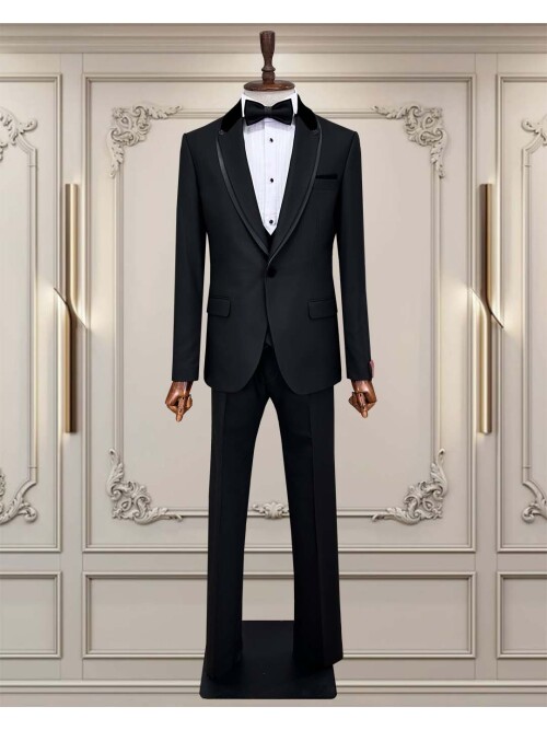 SUIT SARTORIA ÇIKMA YAKA SİYAH DAMATLIK 5536