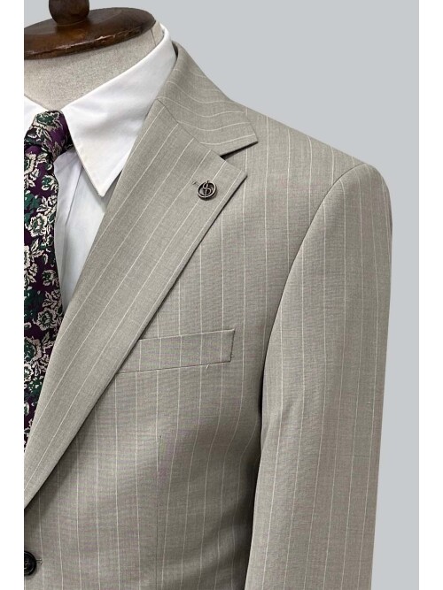 SUIT SARTORIA ÇİZGİLİ BEJ TAKIM ELBİSE 2002/50