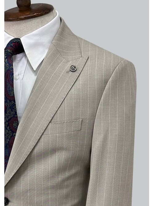 SUIT SARTORIA ÇİZGİLİ BEJ TAKIM ELBİSE 2002/51