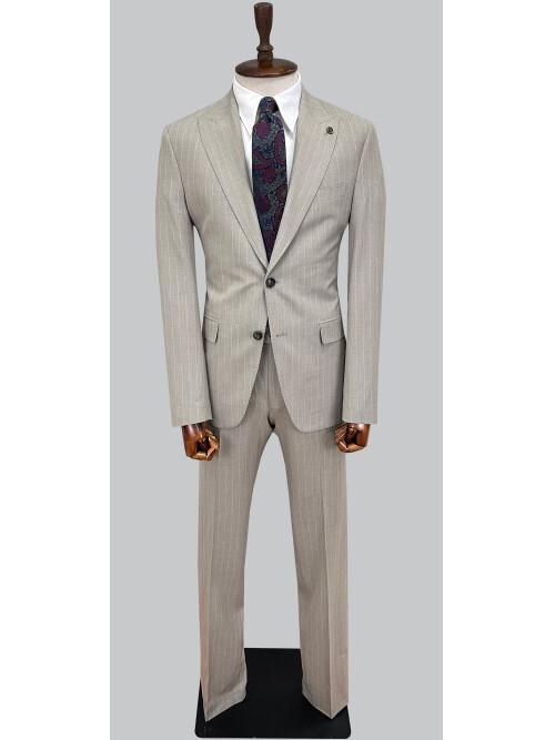 SUIT SARTORIA ÇİZGİLİ BEJ TAKIM ELBİSE 2002/51