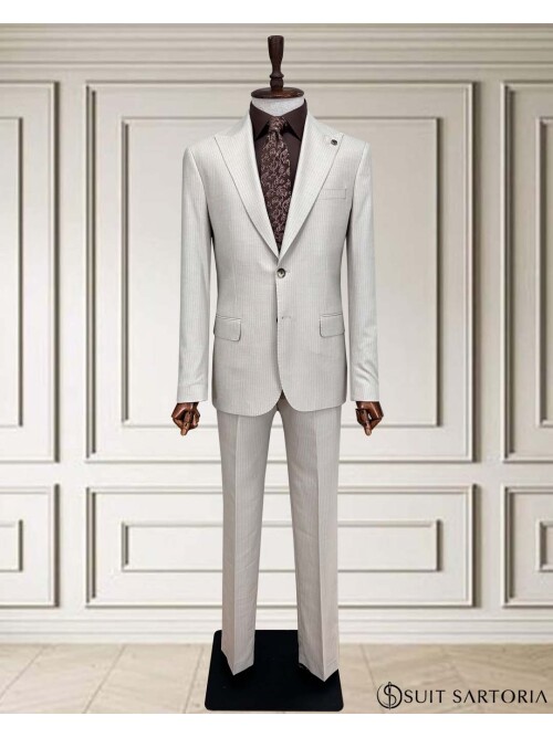 SUIT SARTORIA STRIPED BEIGE SUIT 252015