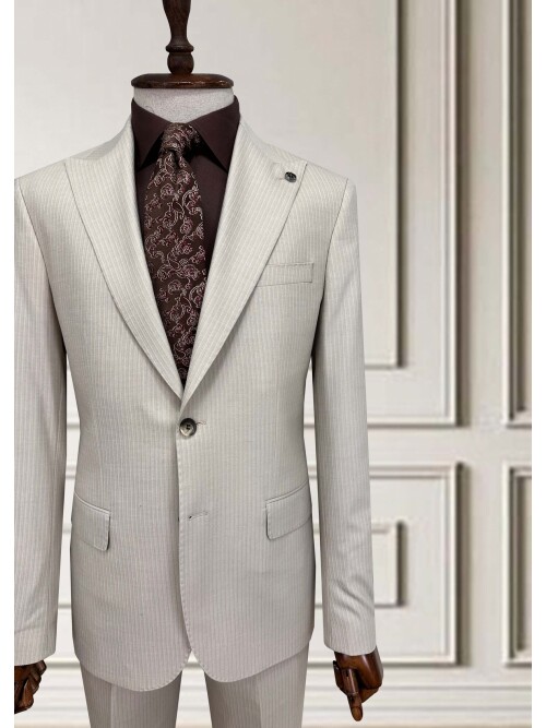 SUIT SARTORIA STRIPED BEIGE SUIT 252015