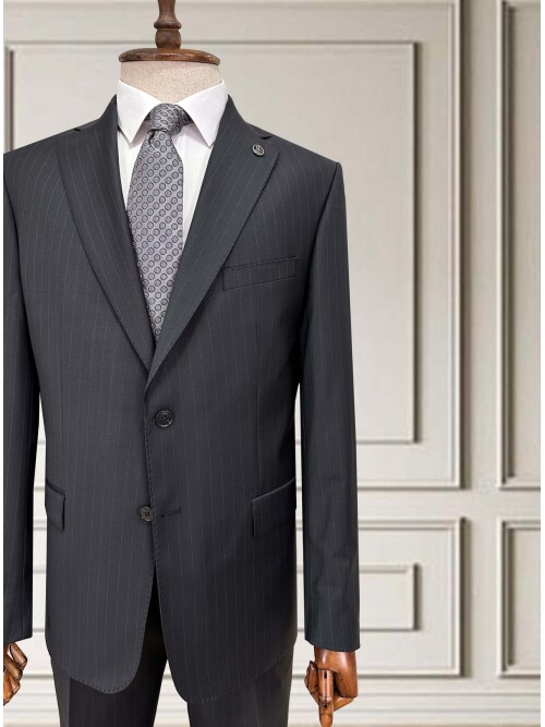 SUIT SARTORIA ÇİZGİLİ FÜME YÜNLÜ TAKIM 252076
