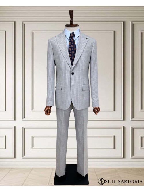 SUIT SARTORIA ÇİZGİLİ GRİ TAKIM ELBİSE 252015