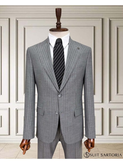 SUIT SARTORIA ÇİZGİLİ GRİ TAKIM ELBİSE 252024