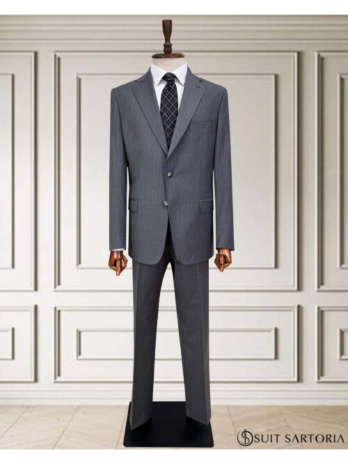 SUIT SARTORIA ÇİZGİLİ GRİ YÜNLÜ TAKIM 252076