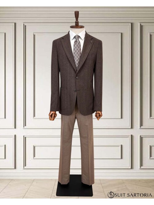 SUIT SARTORIA ÇİZGİLİ KAHVERENGİ TAKIM 252134