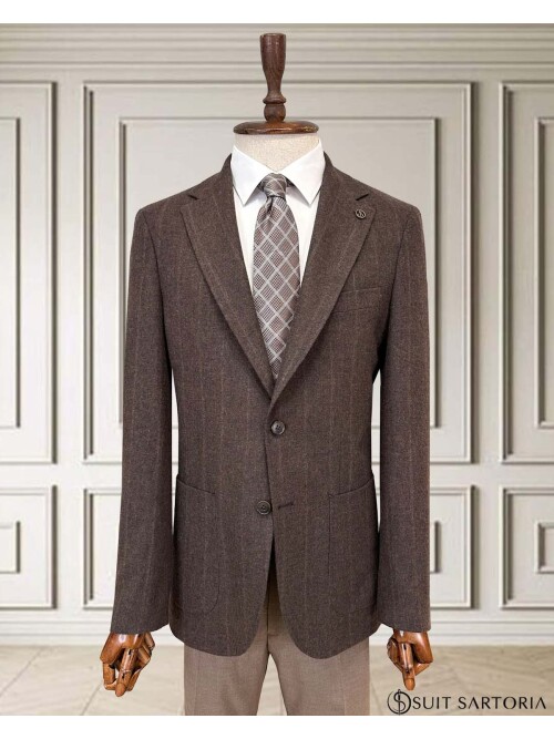 SUIT SARTORIA ÇİZGİLİ KAHVERENGİ TAKIM 252134