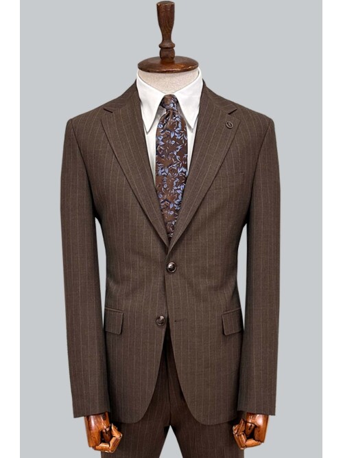 SUIT SARTORIA ÇİZGİLİ KAHVERENGİ TAKIM ELBİSE 2002/50