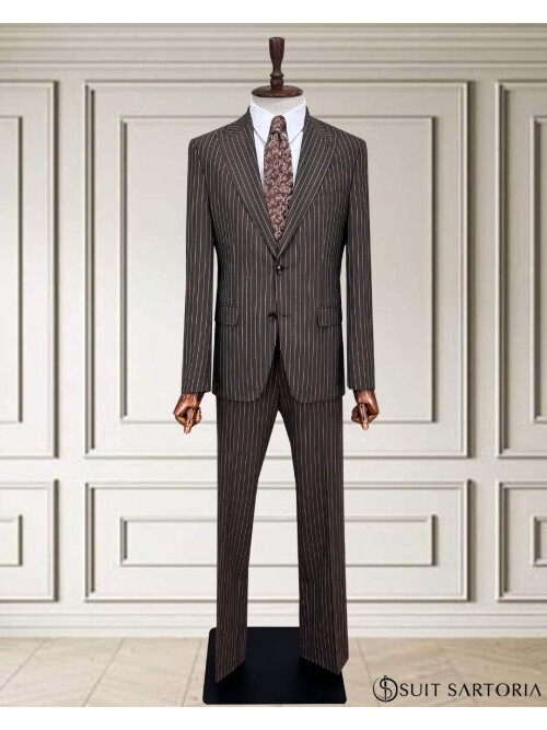 SUIT SARTORIA STRIPED BROWN SUIT 252024