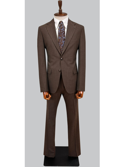 SUIT SARTORIA ÇİZGİLİ KAHVERENGİ TAKIM ELBİSE 252026