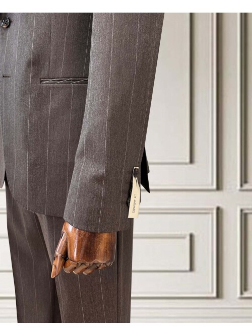 SUIT SARTORIA ÇİZGİLİ KAHVERENGİ TAKIM ELBİSE 252211