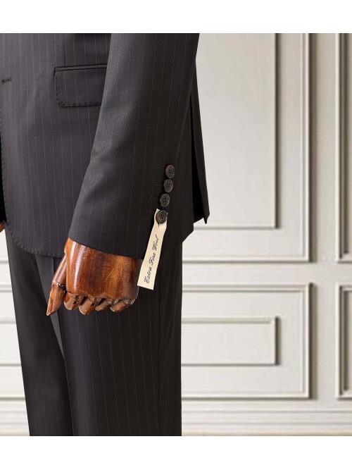 SUIT SARTORIA ÇİZGİLİ KOYU KAHVERENGİ YÜNLÜ TAKIM 252076