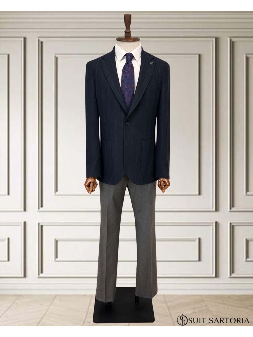 SUIT SARTORIA ÇİZGİLİ LACİVERT TAKIM 252134