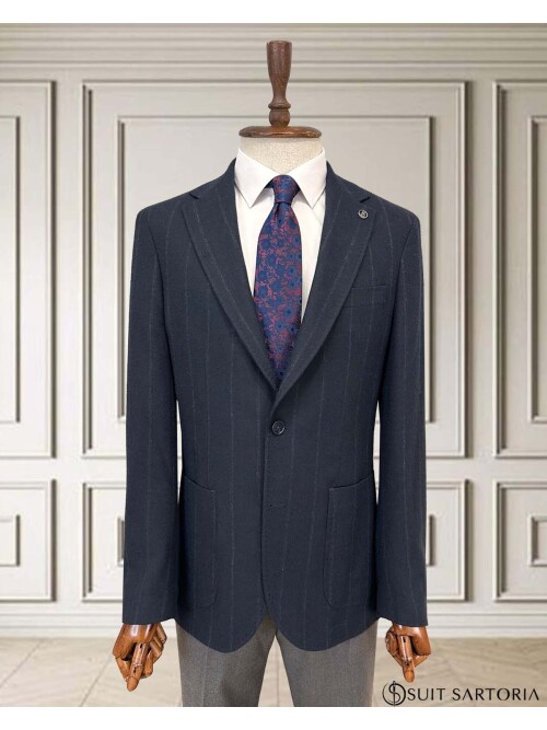 SUIT SARTORIA ÇİZGİLİ LACİVERT TAKIM 252134