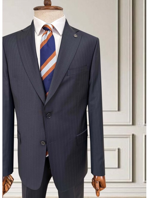 SUIT SARTORIA ÇİZGİLİ LACİVERT YÜNLÜ TAKIM 252076