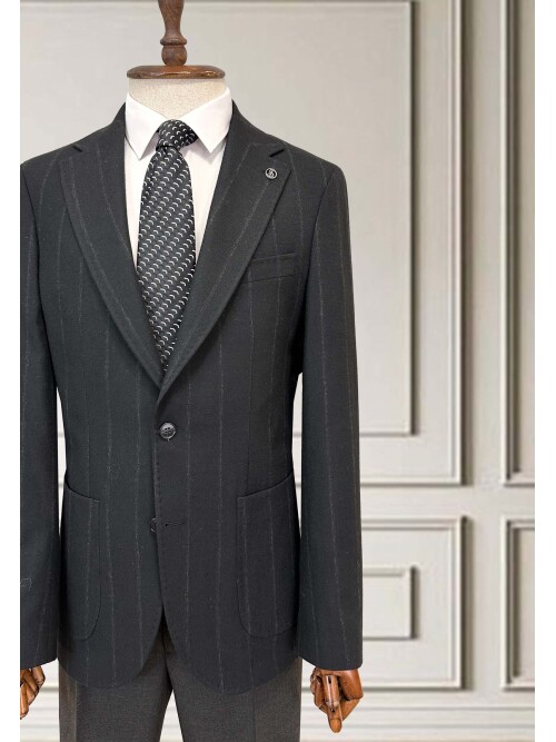 SUIT SARTORIA ÇİZGİLİ SİYAH TAKIM 252134