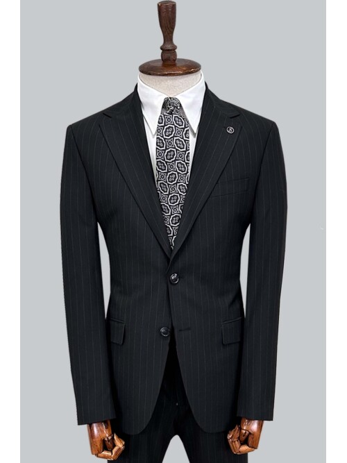 SUIT SARTORIA ÇİZGİLİ SİYAH TAKIM ELBİSE 2002/50