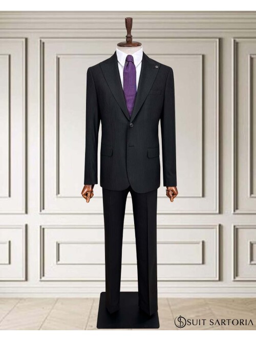 SUIT SARTORIA STRIPED BLACK SUIT 252015