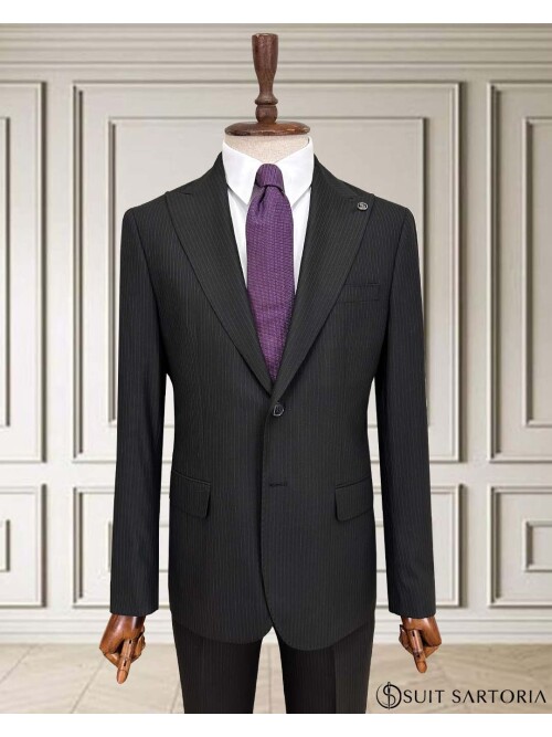 SUIT SARTORIA STRIPED BLACK SUIT 252015