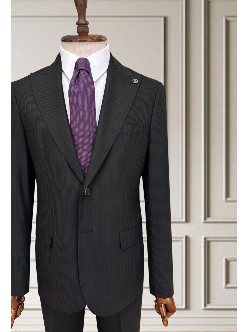 SUIT SARTORIA STRIPED BLACK SUIT 252015